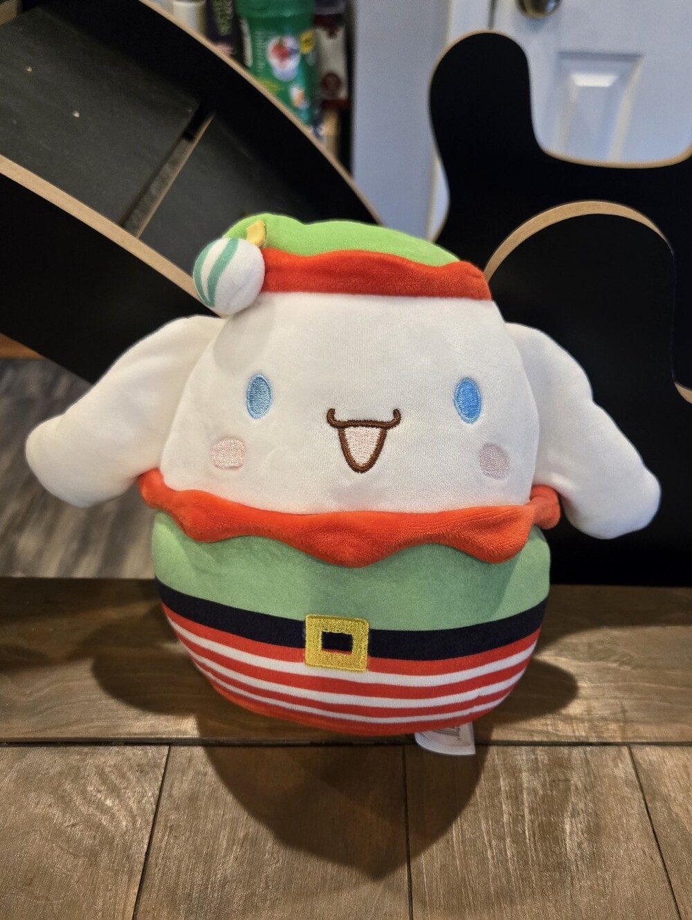 Sanrio Kawaii Squishmallows 8-inch Cinnamoroll Holiday Elf Plush